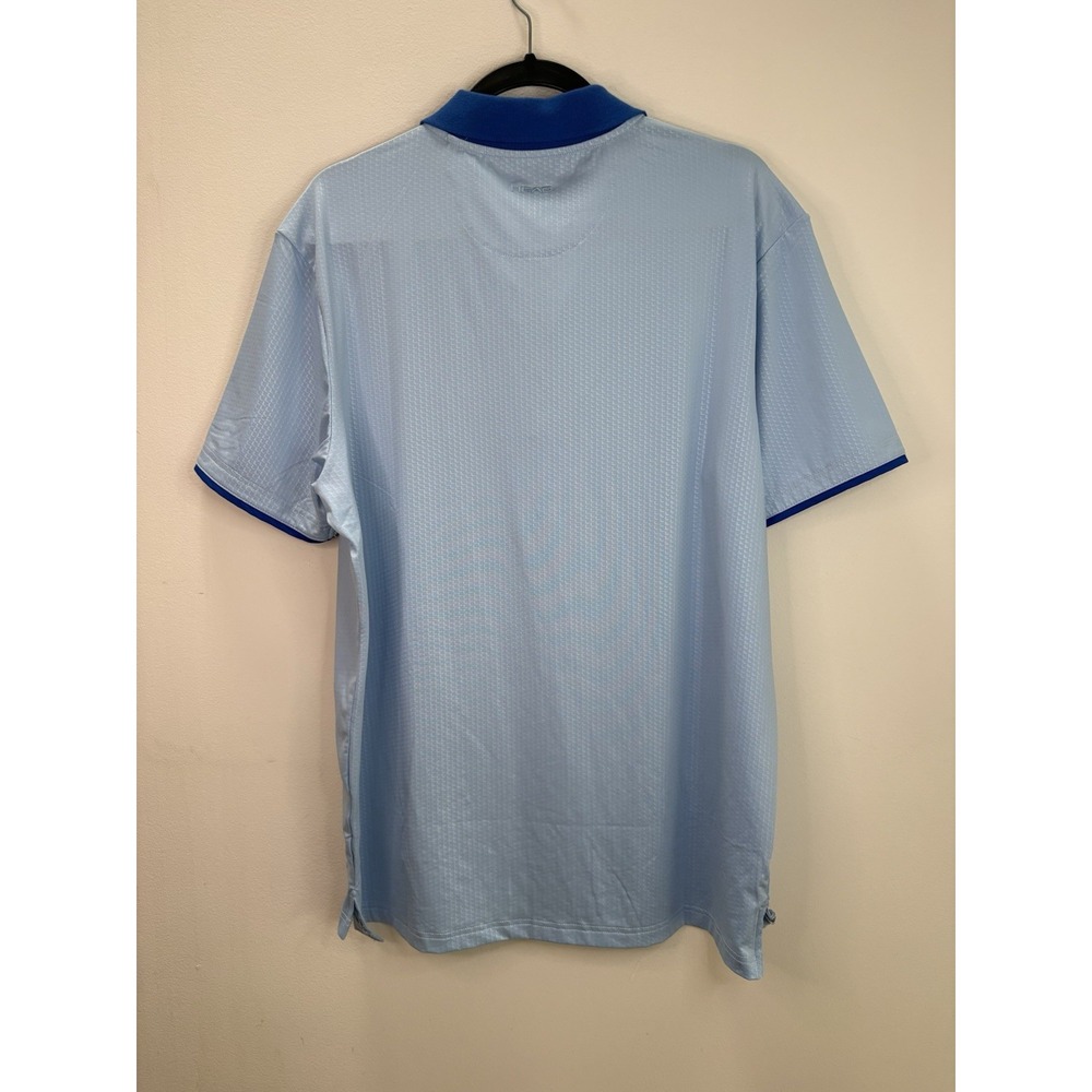 New HEAD Men's Large Polo Shirt Blue Quarter Zip UV Protection Tennis Golf - Picture 2 of 11